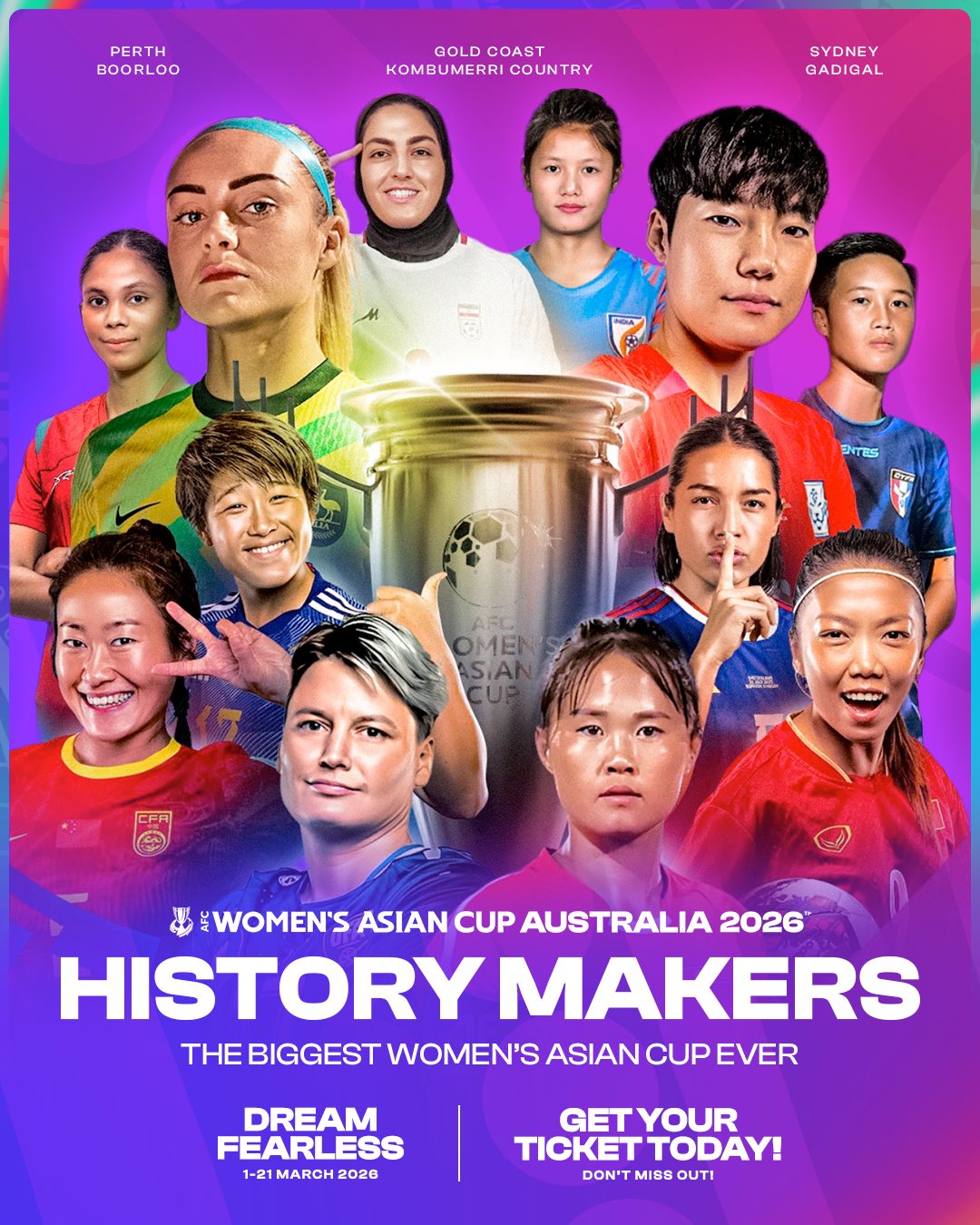 50 days to go till the AFC Womens Asian Cup 2026